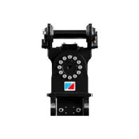 QC-S - S-System Scandinavian quick-coupler - tilt/swivel version - front view, tilts 90° each way
